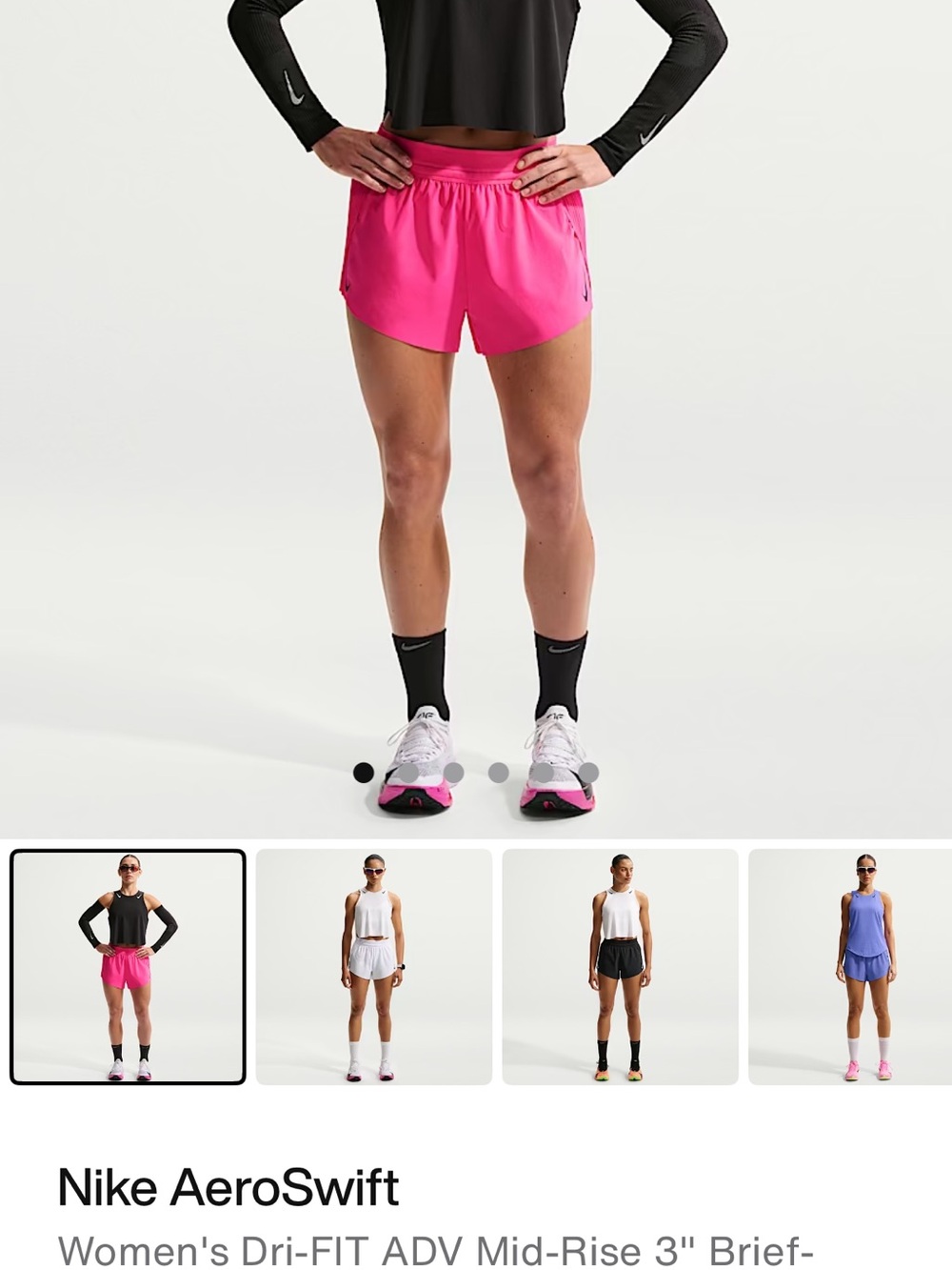 Nike Women's AeroSwift Dri-FIT ADV Mid-Rise Running Shorts - Hot Pink